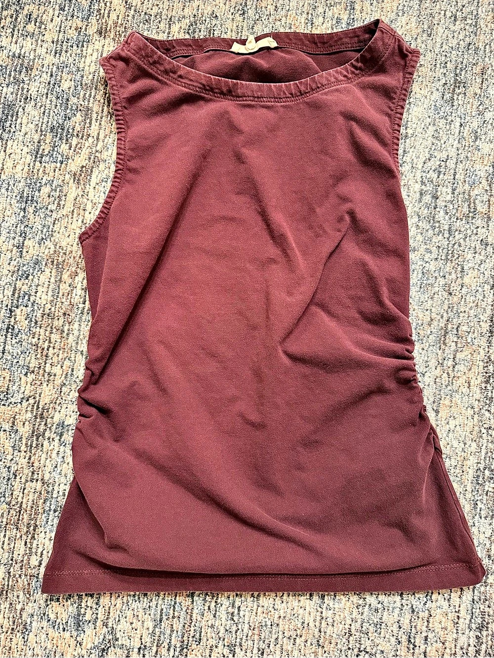 Madewell Burgundy Ruched Sleeveless Top Size Small